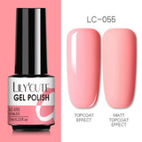 LILYCUTE 7ml Nail Gel Polish Semi Permanent Gel Varnish Base Top Coat UV LED Gel Varnish Soak Off Nail Art Gel Nail Polish