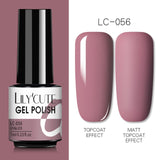 LILYCUTE 7ml Nail Gel Polish Semi Permanent Gel Varnish Base Top Coat UV LED Gel Varnish Soak Off Nail Art Gel Nail Polish