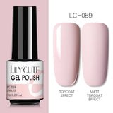 LILYCUTE 7ml Nail Gel Polish Semi Permanent Gel Varnish Base Top Coat UV LED Gel Varnish Soak Off Nail Art Gel Nail Polish