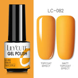 LILYCUTE 7ml Nail Gel Polish Semi Permanent Gel Varnish Base Top Coat UV LED Gel Varnish Soak Off Nail Art Gel Nail Polish