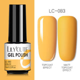 LILYCUTE 7ml Nail Gel Polish Semi Permanent Gel Varnish Base Top Coat UV LED Gel Varnish Soak Off Nail Art Gel Nail Polish