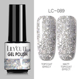 LILYCUTE 7ml Nail Gel Polish Semi Permanent Gel Varnish Base Top Coat UV LED Gel Varnish Soak Off Nail Art Gel Nail Polish