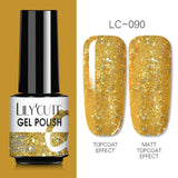 LILYCUTE 7ml Nail Gel Polish Semi Permanent Gel Varnish Base Top Coat UV LED Gel Varnish Soak Off Nail Art Gel Nail Polish