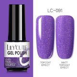 LILYCUTE 7ml Nail Gel Polish Semi Permanent Gel Varnish Base Top Coat UV LED Gel Varnish Soak Off Nail Art Gel Nail Polish