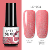 LILYCUTE 7ml Nail Gel Polish Semi Permanent Gel Varnish Base Top Coat UV LED Gel Varnish Soak Off Nail Art Gel Nail Polish