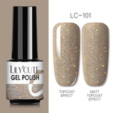 LILYCUTE 7ml Nail Gel Polish Semi Permanent Gel Varnish Base Top Coat UV LED Gel Varnish Soak Off Nail Art Gel Nail Polish