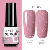 LILYCUTE 7ml Nail Gel Polish Semi Permanent Gel Varnish Base Top Coat UV LED Gel Varnish Soak Off Nail Art Gel Nail Polish