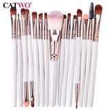 Catwo Makeup Brushes Set Eye Shadow Foundation Powder Eyeliner Eyelash Lip Make Up Brush Cosmetic Beauty Tool Kit Hot 15Pcs