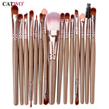 Catwo Makeup Brushes Set Eye Shadow Foundation Powder Eyeliner Eyelash Lip Make Up Brush Cosmetic Beauty Tool Kit Hot 15Pcs