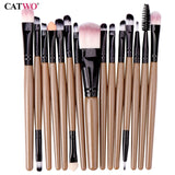 Catwo Makeup Brushes Set Eye Shadow Foundation Powder Eyeliner Eyelash Lip Make Up Brush Cosmetic Beauty Tool Kit Hot 15Pcs