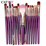 Catwo Makeup Brushes Set Eye Shadow Foundation Powder Eyeliner Eyelash Lip Make Up Brush Cosmetic Beauty Tool Kit Hot 15Pcs