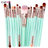 Catwo Makeup Brushes Set Eye Shadow Foundation Powder Eyeliner Eyelash Lip Make Up Brush Cosmetic Beauty Tool Kit Hot 15Pcs