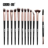 MAANGE Pro 12 PCS Makeup Brushes Set Eye Shadow Blending Eyeliner Eyelash Eyebrow Brushes Synthetic Hair Makeup Brush Kit