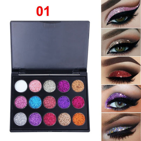 Eyeshadow Palette Holographic Shiny Matte Glitter Pigment Eye Shadow Pallete Metallic Diamond Makeup Palette