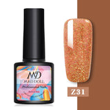 MAD DOLL 8ml UV Gel Nail Polish Rose Gold Glitter Sequins Soak Off UV Gel Varnish Color Nail Gel Polish DIY Nail Art varnish