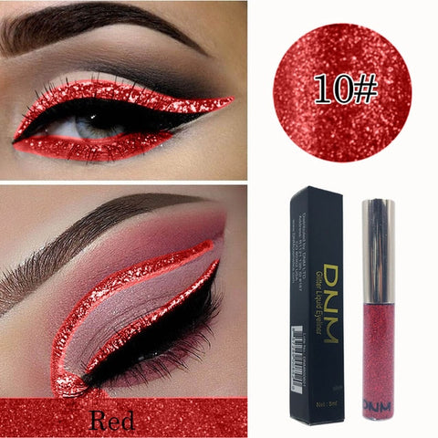 DNM Liquid Eyeliner Glitter Waterproof Long-lasting Make Up Eye Liner 16 Colour Quick-dry Eye Makeup Liquid Eyeline TSLM1