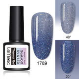 LEMOOC 8ml Gel Polish Thermal Temperature Change Color Nail Gel Varnish Glitter Sequins Soak Off UV Chameleon Lacquers