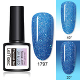 LEMOOC 8ml Gel Polish Thermal Temperature Change Color Nail Gel Varnish Glitter Sequins Soak Off UV Chameleon Lacquers