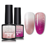 LEMOOC 8ml Gel Polish Thermal Temperature Change Color Nail Gel Varnish Glitter Sequins Soak Off UV Chameleon Lacquers