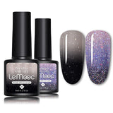 LEMOOC 8ml Gel Polish Thermal Temperature Change Color Nail Gel Varnish Glitter Sequins Soak Off UV Chameleon Lacquers