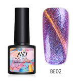 MAD DOLL 8ml UV Gel Nail Polish Rose Gold Glitter Sequins Soak Off UV Gel Varnish Color Nail Gel Polish DIY Nail Art varnish