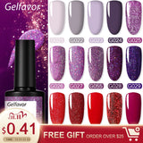 Gelfavor UV Nail Gel 8ml For Manicure Nail Set Kit UV LED  Base Top Coat For Painting Extension Nail Art Gel Varnishes Lacquer