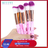 5pcs Soft Set Of Makeup Brushes kits For Highlighter Eye Cosmetic Powder Foundation Eye Shadow Cosmetics Professional Eyebrows