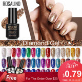 ROSALIND Hybrid Varnishes Glitter Gel Nail Polish All For Manicure Semi Permanent UV Gel Nail Lacquer Soak Off Top Base  Coat