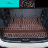 Leather Car Trunk Mat Cargo Liner for Toyota Highlander 7 seats 2014 -2019 waterproof durable boot carpets cargo