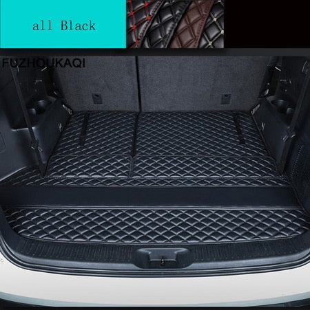 Leather Car Trunk Mat Cargo Liner for Toyota Highlander 7 seats 2014 -2019 waterproof durable boot carpets cargo