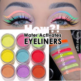 21 Colors Water Activated Eyeliner UV Light Neon Pastels Eyeliner Pastel-Black Light UV Reactive Eyeliner Glow in Dark Eye liner