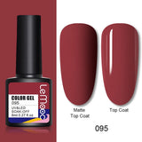 LEMOOC 8ml Nail Gel Polish 136 Colors Soak Off Semi Permanent For Matte Base Coat Hybrid Nail Art Gel Varnish Varnishes