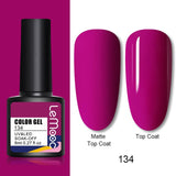 LEMOOC 8ml Nail Gel Polish 136 Colors Soak Off Semi Permanent For Matte Base Coat Hybrid Nail Art Gel Varnish Varnishes