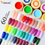 Venalisa color Gel Paint uv Nail Gel Soak Off Nail Art led nail lacquer 60 colors glitter rainbow Painting Gel nail polish