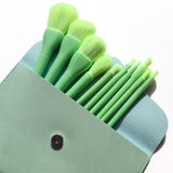 10pcs Natural Hair Candy Colorful Makeup Brushes with Bag Foundation Powder Blush Eyeshadow Eyebrow Blending Brush Set