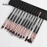 MAANGE Pro 12 PCS Makeup Brushes Set Eye Shadow Blending Eyeliner Eyelash Eyebrow Brushes Synthetic Hair Makeup Brush Kit