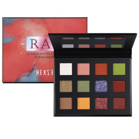 HEXZE 12 Color Eyeshadow Palette Rap Shadow Glitter Matte Shimmer Highly Pigmented Eye Shadow Long Lasting Waterproof