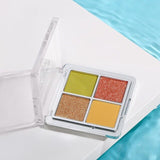 HEXZE Eyeshadow Palette Makeup, Matte Shimmer 4 Colors, Highly Pigmented, Creamy Texture Natural Bronze Neutral Cosmetic Eye Sha