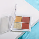 HEXZE Eyeshadow Palette Makeup, Matte Shimmer 4 Colors, Highly Pigmented, Creamy Texture Natural Bronze Neutral Cosmetic Eye Sha