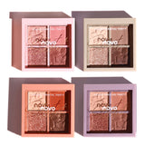 Brand 4 Colors Eyeshadow Palette Matte Shimmer Glitter Nude Eyes Makeup Pigment Brighten Charming Eye Shadow Cosmetics Kit