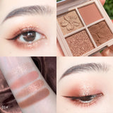 Brand 4 Colors Eyeshadow Palette Matte Shimmer Glitter Nude Eyes Makeup Pigment Brighten Charming Eye Shadow Cosmetics Kit