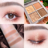 Brand 4 Colors Eyeshadow Palette Matte Shimmer Glitter Nude Eyes Makeup Pigment Brighten Charming Eye Shadow Cosmetics Kit