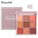 CmaaDU Brand 6Colors Nude Eye Shadow Palette Makeup Glitter Eyeshadow  Metallic Diamond Palette Waterproof Eye Pigment Cosmetics