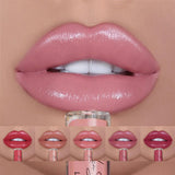 Nude Glitter Shimmer Lipstick Waterproof Long Lasting Moist Lip Gloss  Colorful Lipgloss Sexy Women Glitter Liquid Makeup