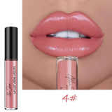 Nude Glitter Shimmer Lipstick Waterproof Long Lasting Moist Lip Gloss  Colorful Lipgloss Sexy Women Glitter Liquid Makeup