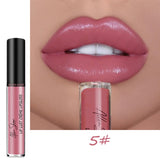 Nude Glitter Shimmer Lipstick Waterproof Long Lasting Moist Lip Gloss  Colorful Lipgloss Sexy Women Glitter Liquid Makeup