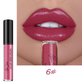 Nude Glitter Shimmer Lipstick Waterproof Long Lasting Moist Lip Gloss  Colorful Lipgloss Sexy Women Glitter Liquid Makeup