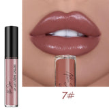 Nude Glitter Shimmer Lipstick Waterproof Long Lasting Moist Lip Gloss  Colorful Lipgloss Sexy Women Glitter Liquid Makeup