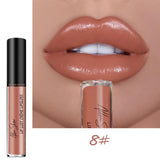 Nude Glitter Shimmer Lipstick Waterproof Long Lasting Moist Lip Gloss  Colorful Lipgloss Sexy Women Glitter Liquid Makeup