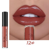 Nude Glitter Shimmer Lipstick Waterproof Long Lasting Moist Lip Gloss  Colorful Lipgloss Sexy Women Glitter Liquid Makeup